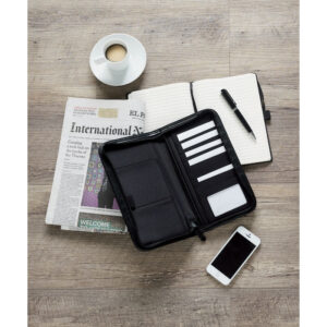 Portefeuille de voyage zippé en microfibres
