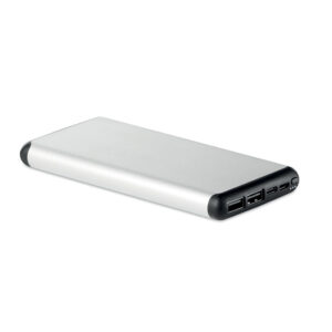 Powerbank 10000 mAh dans boîtier aluminium avec ventouse. Sortie sans fil 2A pour charge rapide