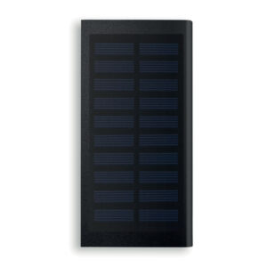 Chargeur externe 8000 mAh en aluminium avec panneau solaire. Peut-être utilisé avec un smartphone