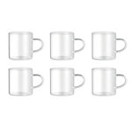 Set de porte-tasses en bambou comprenant 6 tasses en verre borosilicate. Contenance : 200 ml par tasse. Montage du produit nécessaire.-Bois-8719941054035-1