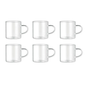 Set de porte-tasses en bambou comprenant 6 tasses en verre borosilicate. Contenance : 200 ml par tasse. Montage du produit nécessaire.-Bois-8719941054035-1