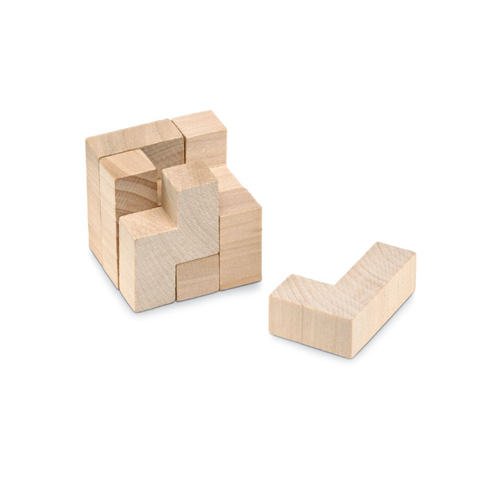 Puzzle en bois de 7 pièces. Présenté dans une pochette en coton.-Bois-8719941015524-1