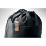 Sac à  cordon en coton recyclé avec cordons naturels 50% coton et 50% coton recyclé. 220 gr/m².-Noir-8719941057593-6