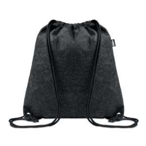 Sac à  cordon en feutre RPET avec cordons en polyester.-Gris foncé-8719941056466