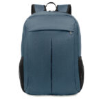 Sac à  dos d'ordinateur 15 pouces en polyester 2 tons 360D. Comprend un compartiment interne pour ordinateur portable de 15 pouces et une partie avant principale avec poche zippée. Dos et bretelles rembourrés. Poche supplémentaire pour le compartiment de la tablette. Accroche à  trolley à  l'arrière.-Bleu-8719941011199