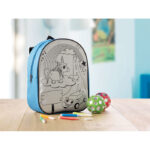 Sac à  dos en 600D à  colorier avec 5 feutres inclus.-Turquoise-8719941032088-4