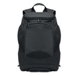 Sac à  dos de sport multifonctionnel en RPET 600D avec plusieurs compartiments (dont un compartiment rembourré pour la raquette de padel). Comprend une bandoulière réglable.-Noir-8719941054424-2