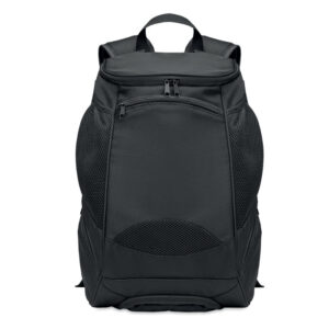 Sac à  dos de sport multifonctionnel en RPET 600D avec plusieurs compartiments (dont un compartiment rembourré pour la raquette de padel). Comprend une bandoulière réglable.-Noir-8719941054424-2