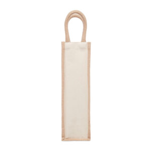 Sac  pour une bouteille  de vin en jute et toile 320 gr/m². Bouteille non founie-Beige-8719941053458-3