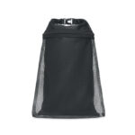 Sac imperméable en RPET 210D avec fermeture éclair et filet en RPET. Capacité : 6L.-Noir-8719941055094