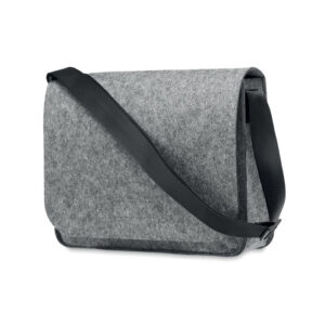 Sac messager ou sac d'ordinateur portable en feutre RPET avec fermeture auto-agrippante. Bandoulière en polyester. Convient à  un ordinateur portable de 15''.-Gris-8719941052048