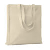 Sac shopping en coton avec anses longues et soufflets. 140gr/m². Produit sous une norme certifiée pour l'utilisation de substances nocives dans le textile.-Beige-8719941040182