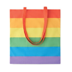 Sac  shopping en coton arc-en-ciel avec de longues anses. 200 gr/m².-Multicolore-8719941054776