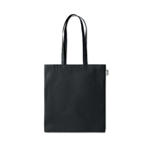 Sac shopping à  anses longues en RPET non tissé laminé. 100 gr/m².-Noir-8719941052109-1