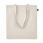 Sac shopping à  anses longues en coton organique. 140 gr/m². Produit sous une norme certifiée pour l'utilisation de substances nocives dans le textile.-Beige-8719941052420