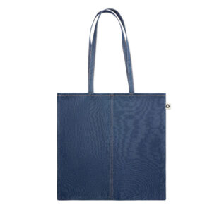 Sac shopping avec longues anses en coton recyclé 50% denim et 50% coton. 250 gr/m².-Bleu-8719941055803-2