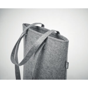 Sac shopping en feutre RPET avec anses longues et soufflet sur le fond.-Gris-8719941052000-6