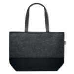 Sac shopping en feutre RPET avec de longues anses et une base colorée.-Gris foncé-8719941056398-2