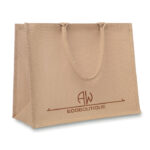 Sac shopping en jute laminé et anses en coton renforcé.-Beige-8719941028777-5