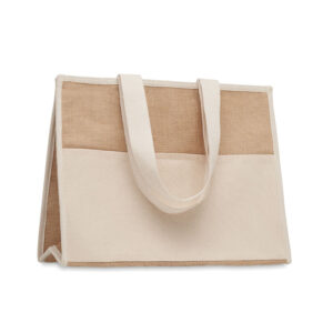 devant avec pochette en toile et sangle en coton.-Beige-8719941051072