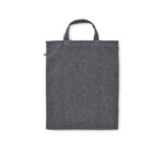 Sac shopping pliable en coton recyclé et polyester recyclé 2 tons avec de longues anses. Environ 140 gr/m². Cet article peut rétrécir après impression.-Noir-8719941057579-2