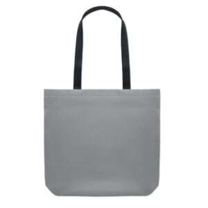 Sac shopping en polyester 190D réfléchissant avec de longues poignées.-Argent mat-8719941054097-3