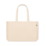 Sac shopping ou sac de plage en toile recyclée avec longues anses et soufflet. 280 gr/m².-Beige-8719941055193-3