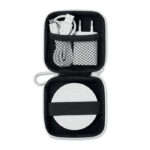 Set chargeur sans fil en ABS. Présenté dans une pochette EVA / PU. Contient une prise européenne et un câble de charge USB A vers Micro B. Données de sortie: DC5V / 1.0A.-Blanc-8719941044944-6