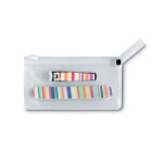 Set de manucure coloré dans une pochette transparente en PVC. Inclut une lime à  ongle et un coupe-ongles.-Multicolore-8719941014459