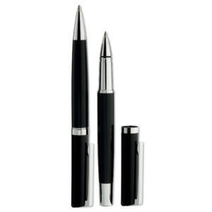 Set d'écriture présenté en coffret cadeau. Stylo à  bille twist et roller. Encre bleue.-Noir-8719941009608-3