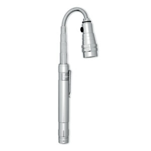 Set d'outils avec torche en aluminium extensible à  3 LED et multi-outils aluminium en forme de stylo. Comprend 4 tournevis cruciformes et 4 plats. 4 piles LR44 incluses. Présentés dans une boîte.-Argent-8719941010512-2