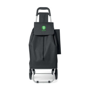 Chariot de courses  en polyester 600D capacité 25 litres avec mécanisme amovible pour un rangement facile. petit compartiment zippé au dos et accroche parapluie sur le coté.-Noir-8719941023383-5