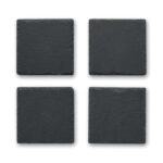 Ensemble de 4 sous-verres en ardoise avec fond EVA.-Noir-8719941003507-2