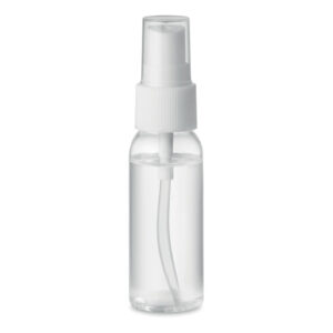 Spray nettoyant pour les mains en flacon PET rechargeable. Contenance 30ml. Formulation à  70% d'alcool. Fabriqué en UE. Ce produit est classé dans la catégorie cosmétique.-Transparent-8719941051935-3