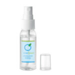 Spray nettoyant pour les mains en flacon PET rechargeable. Contenance 30ml. Formulation à  70% d'alcool. Fabriqué en UE. Ce produit est classé dans la catégorie cosmétique.-Transparent-8719941051935-5