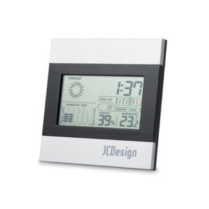 un affichage de la température et du taux d'humidité et un calendrier. 2 piles AAA non incluses.-Argent mat-8719941005198-2
