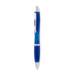 Stylo à  bille à  bouton poussoir en RPET. Encre bleue.-Transparent Bleu-8719941055643