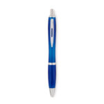 Stylo à  bille à  bouton poussoir en RPET. Encre bleue.-Transparent Bleu-8719941055643-2