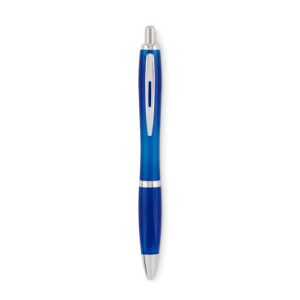 Stylo à  bille à  bouton poussoir en RPET. Encre bleue.-Transparent Bleu-8719941055643-2