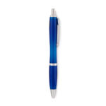 Stylo à  bille à  bouton poussoir en RPET. Encre bleue.-Transparent Bleu-8719941055643-3