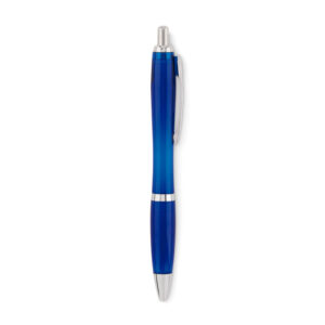 Stylo à  bille à  bouton poussoir en RPET. Encre bleue.-Transparent Bleu-8719941055643-3