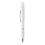 Stylo à  bille antibactérien à  bouton-poussoir avec corps en ABS et vaporisateur rechargeable (4ml) livré vide. ISO 22196. Encre bleue.-Blanc-8719941050532-2