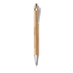 Stylo bille automatique Bambou avec accessoire chromé. Encre bleue.-Bois-8719941010666-5