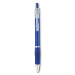 Stylo à  bille en ABS avec grip caoutchouc. Encre noire.-Transparent Bleu-8719941016415