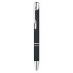 Stylo bille poussoir finition caoutchouc. Encre bleue.-Noir-8719941026766-1