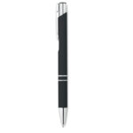 Stylo bille poussoir finition caoutchouc. Encre bleue.-Noir-8719941026766