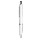 Stylo bille en ABS à  bouton-poussoir  avec corps antibactérien. Cet article contient  un additif spécial (nano argent) qui empêche les bactéries de coloniser la surface du stylo. ISO 22196. Encre bleue.-Blanc-8719941049680-2