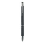 Stylo bille à  bouton poussoir en 50% paille de blé et 50% ABS avec armatures en argent. Encre bleue.-Noir-8719941044432-3