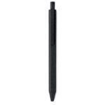 Stylo bille poussoir en paille de blé 50% et ABS 50% (encre bleue).-Noir-8719941040861