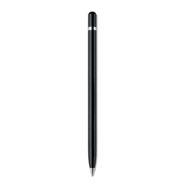 Stylo sans encre en aluminium de longue durée. Le stylo écrit grâce à  la pointe en alliage métallique. (Effet crayon à  papier)-Noir-8719941052628
